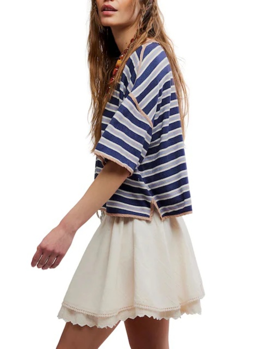 Free People Lady Tulip Mini Skirt Cream, nwt, sz M